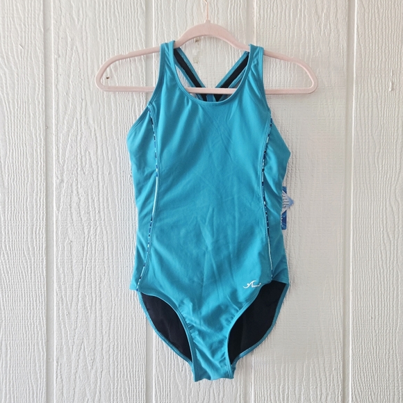Adoretex Racerback Lined One Piece Blue Small NWT - Picture 1 of 9